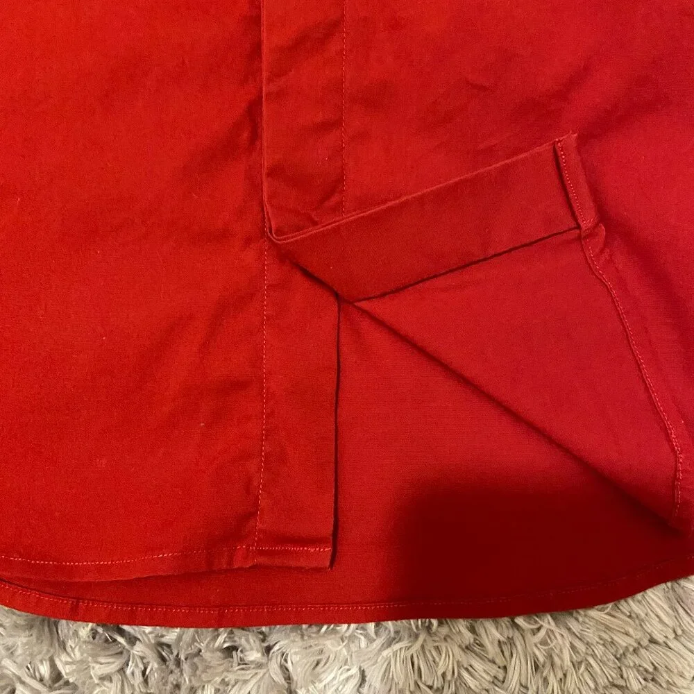 Ralph Lauren Women’s Super Slim Fit Red Shirt 95% Cotton French Cuffs Sz 4 - Picture 9 of 15